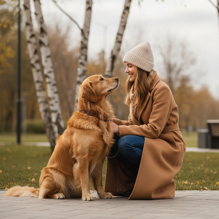 Питомец на прогулке в адреснике OMYDOG